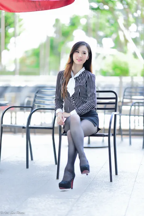 [Mzsock] NO.026 Beautiful model Xiaomi’s new secretary black silk professional attire street photography#[50P]-10