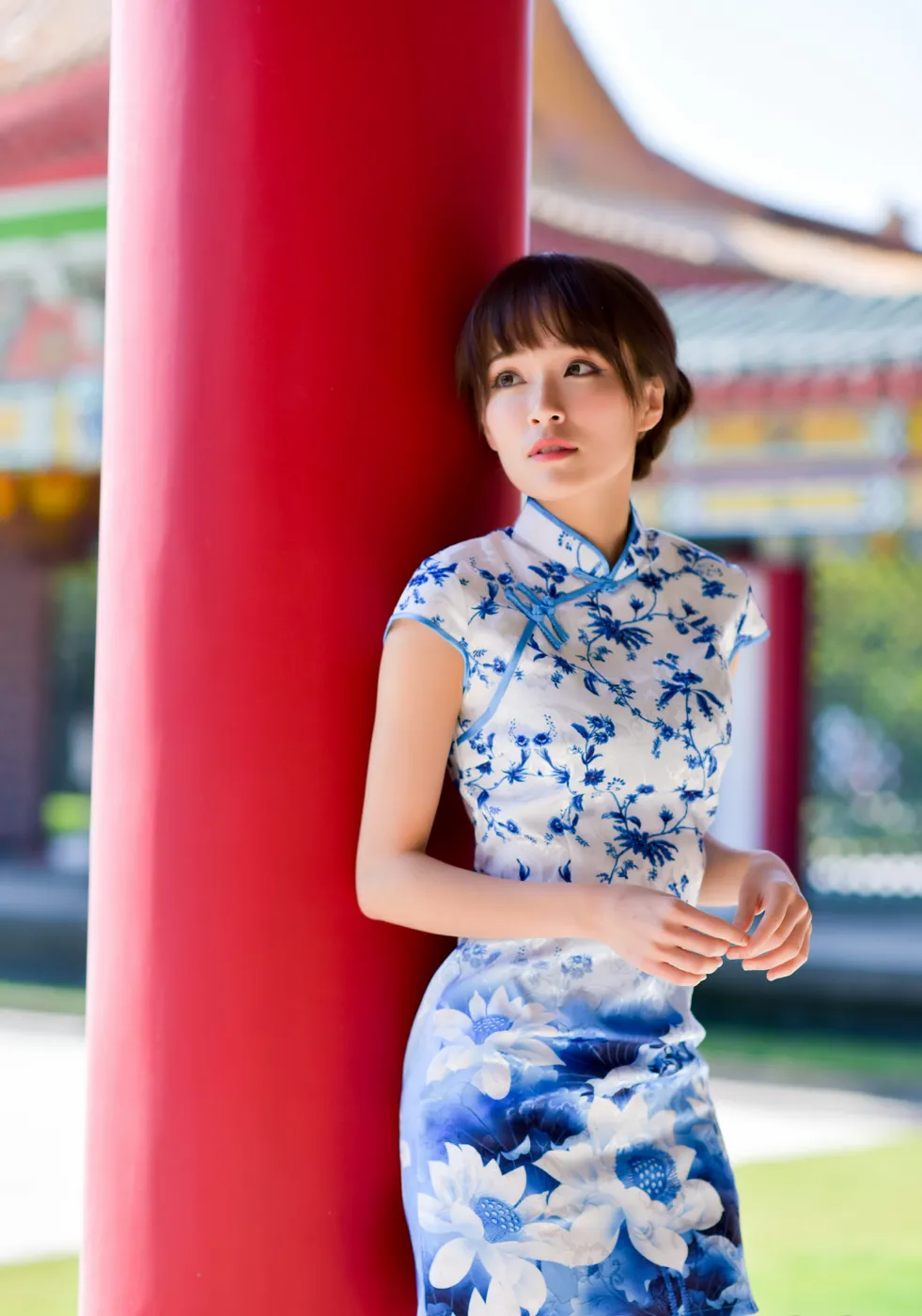 [Mzsock] NO.189 Miao Wanyu floral short cheongsam with high heels and beautiful legs street photography#[68P]-51